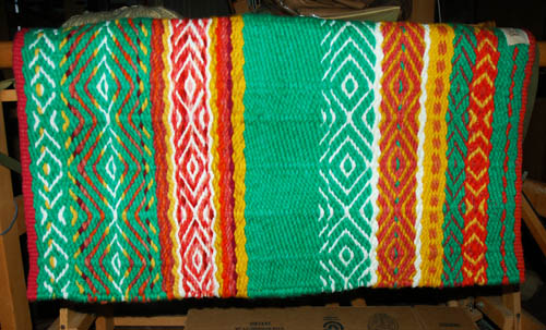 Hand-Woven Saddle Blanket from the Brown Cow Studio in Santa Fe: click to enlarge