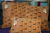 Leather Beadwork Pillows by Tina B. Woolley