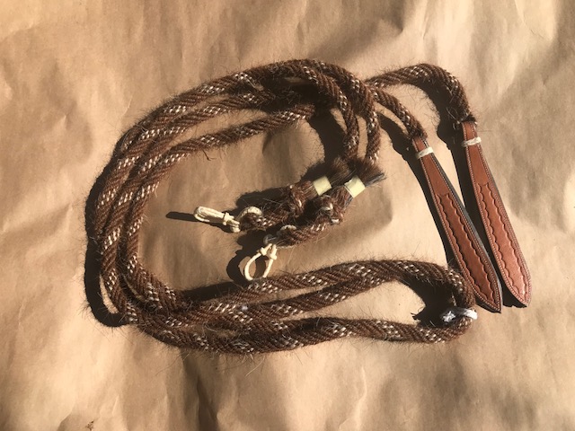 Horsehair Split Reins with Rawhide Connectors: click to enlarge