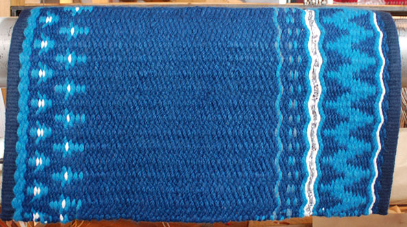 &quot;Blue Bird Song&quot;, A Hand-Woven Saddle Blanket with SEQUINS from the Brown Cow Studio in Santa Fe