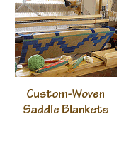 Custom woven saddle blankets by Christina Bergh Woolley.